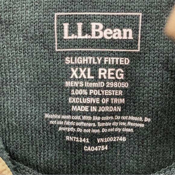 L.L. Bean Sweater Fleece Pullover In Hunter Green Men’s Size XXL - Picture 8 of 10